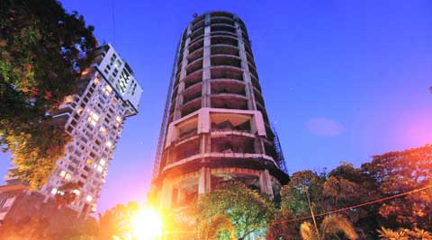 The 55-storey Sasen building. (IE Photo: Pradeep Kochrekar)