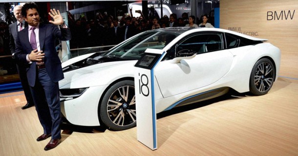 PHOTOS: Sachin Tendulkar unveils luxury car BMW i8 | The Indian Express
