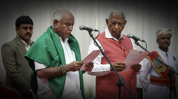 Yeddyurappa's swearing-in reactions LIVE: BSY's swearing-in comes a day after the Governor Valubhai Vala invited the BJP to form government in the state.