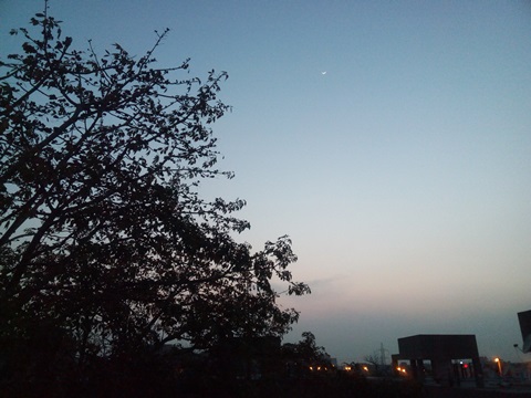 Micromax Canvas Knight low-light test image. See the moon, that is quite an achievement