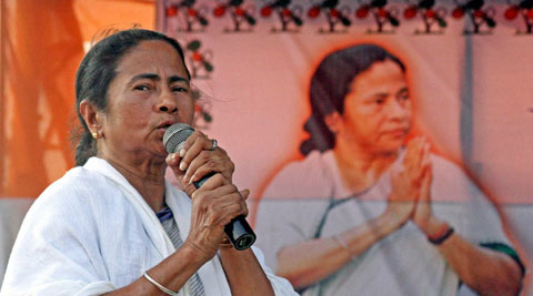 West Bengal Chief Minister Mamata Banerjee addressing an election campaign meeting  in Birbhum district of West Bengal on Friday. (Photo: PTI)