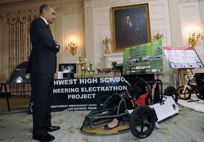 Barack Obama encourages girls to take up Science at Annual White House Science Fair