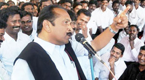 Vaiko held a black-flag demonstration at Jantar Mantar, NewDelhi against the visit of Sri Lankan President Mahinda Rajapaksa for Narendra Modi's swearing-in ceremony. (Express Archive)