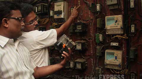 Phase-1 of the demolition of illegal Campa Cola flats started on Monday with BMC officials disconnecting power, gas and water connections.( Express photo by Amit Chakravarty)