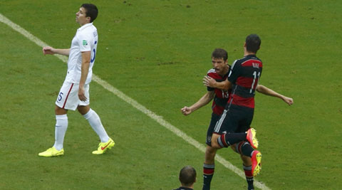 Mueller scored in the 55th minute with a side-footed shot from the edge of the area. (Source: AP) 