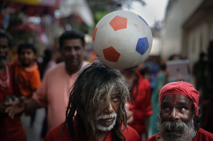 Football fever grips Sadhus at Ambubachi Mela 