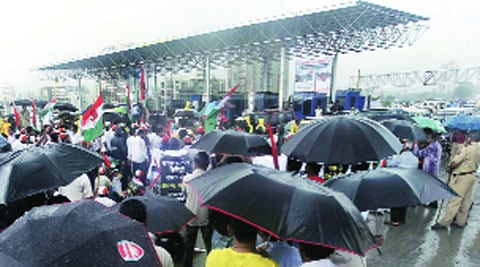 Protests at the Kamothe toll plaza earlier this month