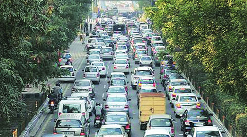A traffic jam in Noida.(Source: Express Archive)