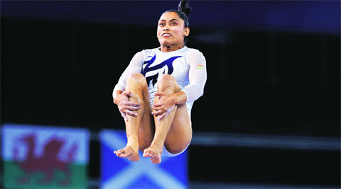 Karmakar performed the double twist at a difficulty level of 7.0. 