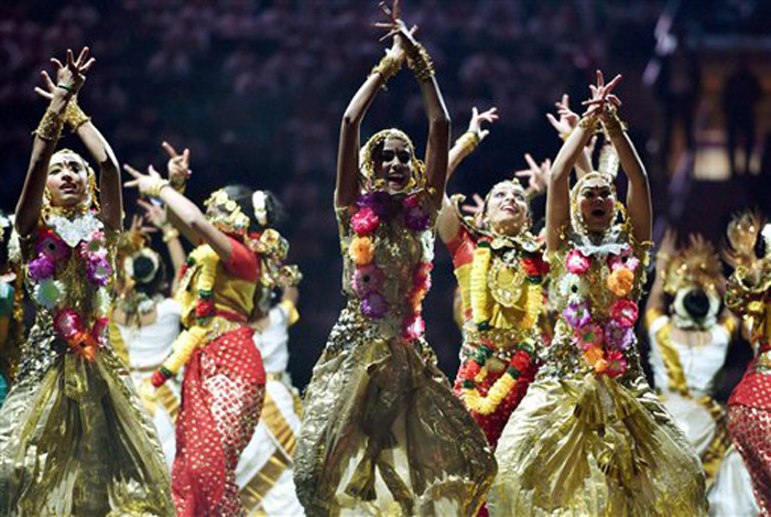 Artists perform during a reception organised in the honour of Prime Minister Narendra Modi by the Indian American Community Foundation at Madison Square Garden in New York on Sunday. (Source: PTI)