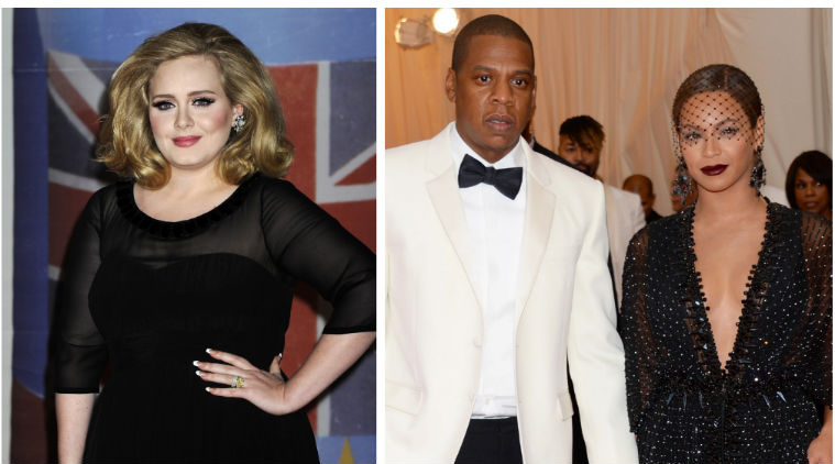 Adele enjoyed a night out with Beyonce and Jay Z. (Source: AP)