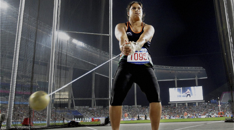 India's Manju Bala competes in the hammer throw in Incheon on Sunday. (Source: PTI)