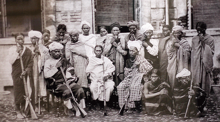 This undated photo shows a ceremonial slaying of a gayal. Such photos of traditional Mizo rituals are extremely rare (above);  Lushai (a Mizo tribe) chiefs at Kolkata during a meeting called by the British. The photo is from 1872, soon after the first military expedition into what is now Mizoram, following violent conflict over land rights.