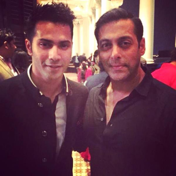 Varun Dhawan, who also attended Arpita Khan's wedding, posted a pic with Salman Khan. And he wrote: "Re lived my childhood with @BeingSalmanKhan" (Source: Twitter) 