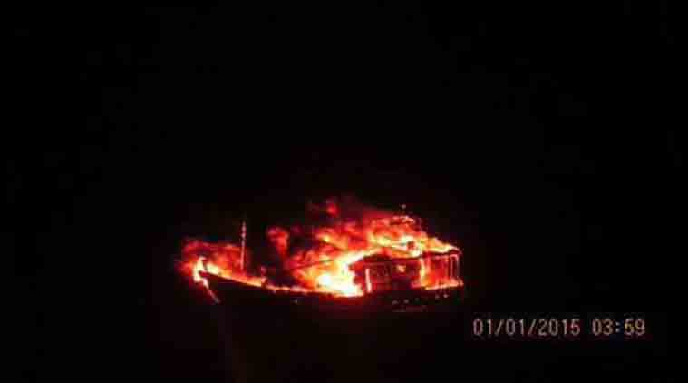 Pakistan boat, Pak boat explosion, Porbandar boat explosion, Karachi,