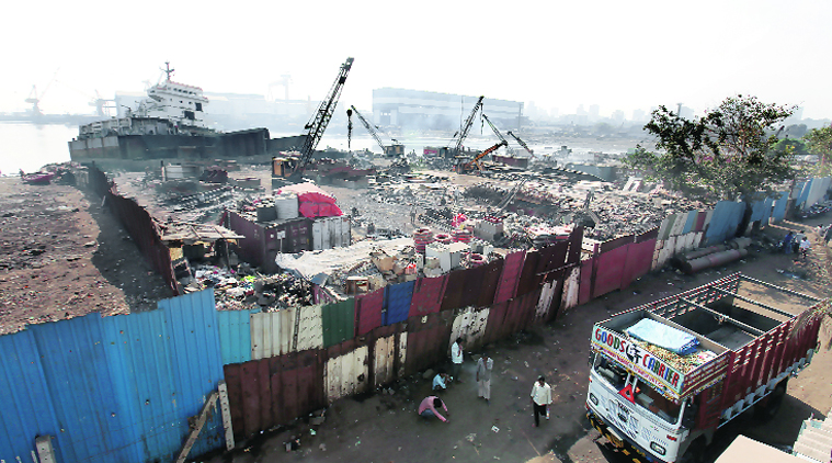 The shipbreaking yard at Darukhana, Mazgaon. High toxicity levels in the area mean it will take up to five years for soil quality to be restored for habitation.