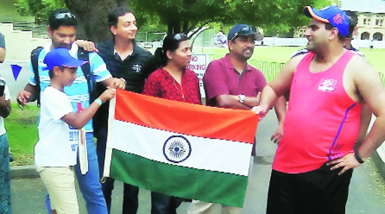 Indian fans at the St Peters College ground in Adelaide 