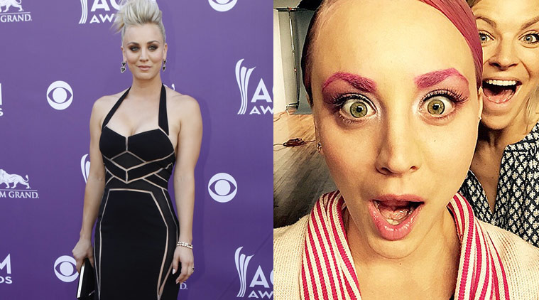 Kaley Cuoco Dyes Her Hair Eyebrows Bright Bubblegum Pink The Indian