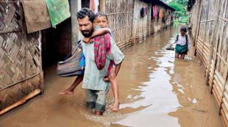 Assam: Overflowing rivers flood new areas, over 2 lakh hit