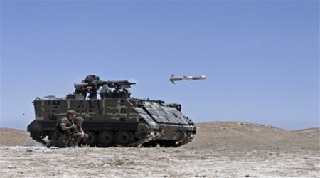 Lebanon army conducts live fire demonstration of US missiles