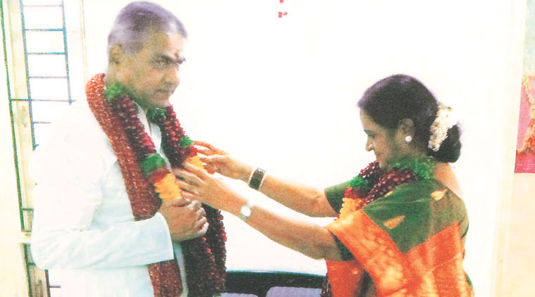 M Rajeswari and Damodar Rao had a simple garland exchange ceremony before they moved in