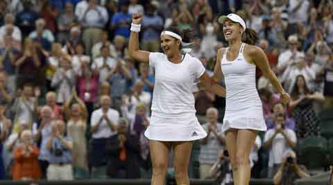 Sania Mirza, Sania Mirza Wimbledon, Sania Mirza Tennis, Narendra Modi, Modi, Wimbledon, women's doubles, Martina Hingis, women's doubles results, Sports News, Sports.