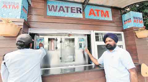 Water ATMs: Now put a coin, and get a litre of clean water in Mohali - The Indian Express