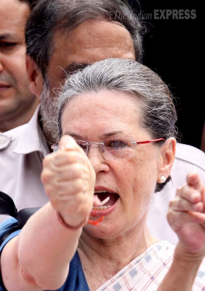 Sonia Gandhi, Monsoon session, Parliament protest, MP suspension