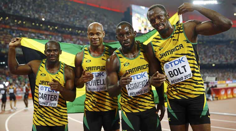 Image result for pics of usain bolt and team 4x100m