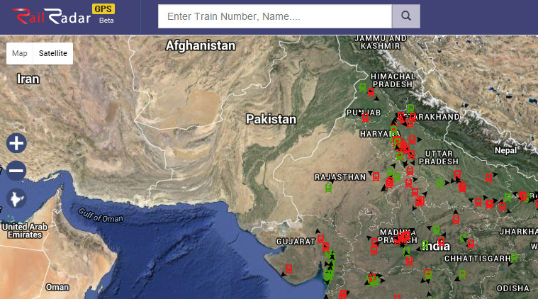 google map, train GPS location, Indian railways, Indian Railway train 