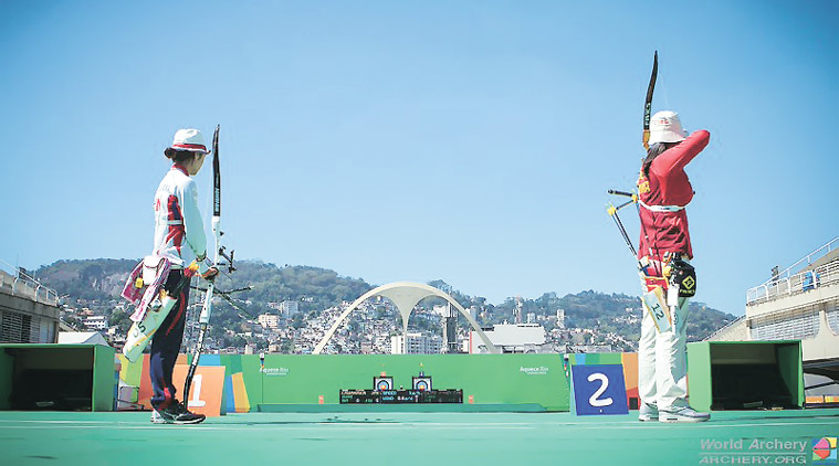 An archery test event in Rio.