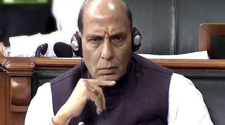 Union Home Minister Rajnath Singh in Lok Sabha during the winter session of Parliament in New Delhi on Monday. (PTI Photo)