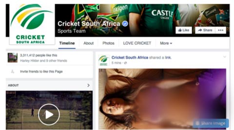 Cricket South Africa’s Facebook page hacked, flooded with adult  content