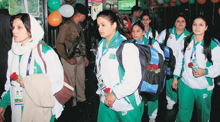 The Pakistan contingent arrives in Guwahati for the South Asian Games. (Source: PTI)