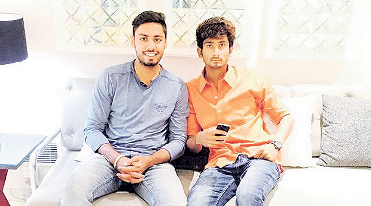 India Under-19 new-ball bowlers Avesh Khan (L) and Khaleel Ahmed. 