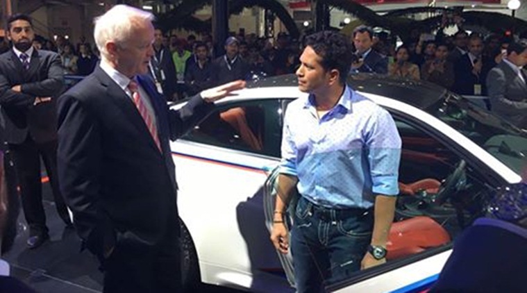 Auto Expo 2016, Auto Expo, BMW, BMW cars, BMW sportscars, BMW at Auto Expo, Auto Expo bmw, sachin tendulkar, tendulkar, sachin, auto expo news, cricket