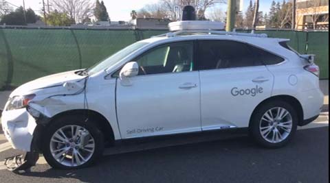 Google’s car accident with a bus captured on video, well sort of