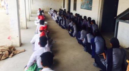Lack of space in Punjab schools forces Class 8 students to sit for exams in courtyard