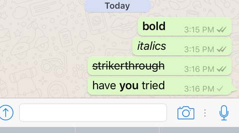 WhatsApp for iOS gets bold, italics, strikethrough formatting options