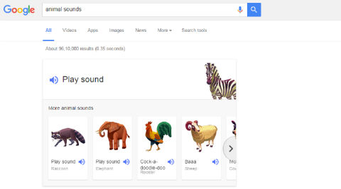 How to use Google animal sounds feature