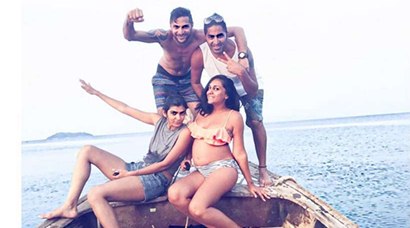 Shveta Salve flaunts her baby bump in crop top and bikini; see pics