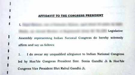 Bengal Congress MLAs sign undertaking: I swear allegiance to Sonia ji, Rahul ji