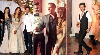 Aishwarya Rai Bachchan, Salman Khan, SRK at Bipasha Basu, Karan Singh Grover's wedding reception