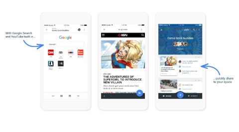 Google’s Spaces app combines Search, Chrome and YouTube