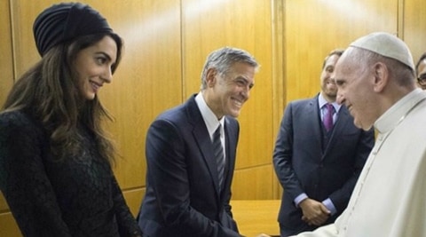 Pope Francis honours George Clooney, Richard Gere, Salma  Hayek
