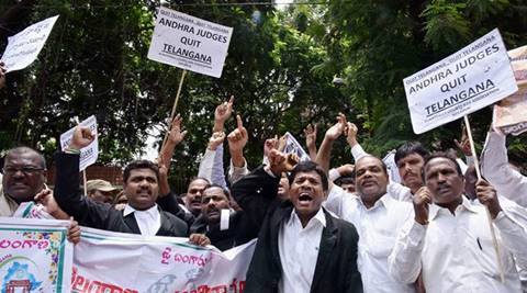 Hyderabad High Court suspends two lower court judges following stir