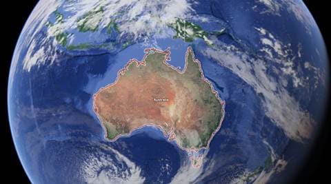 Australia moving up in the world… literally