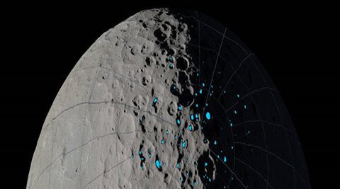 NASA probe Dawn, maps Ceres craters where ice can accumulate