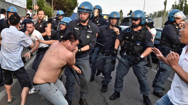 Image result for Italy's biggest Chinese community clashes with police near Florence