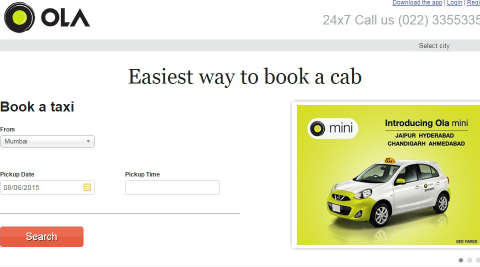 Now book Ola cabs using Via.com app, website